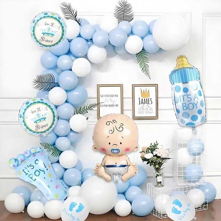 Baby shower ballon bue dekorationssæt