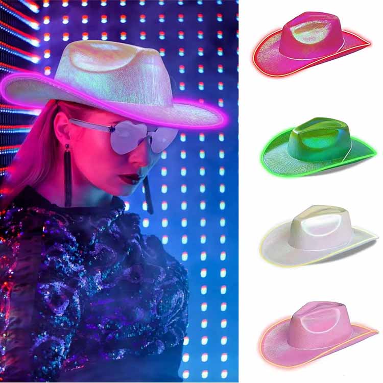 Halloween Party LED Fluorescerende Farverig Hat