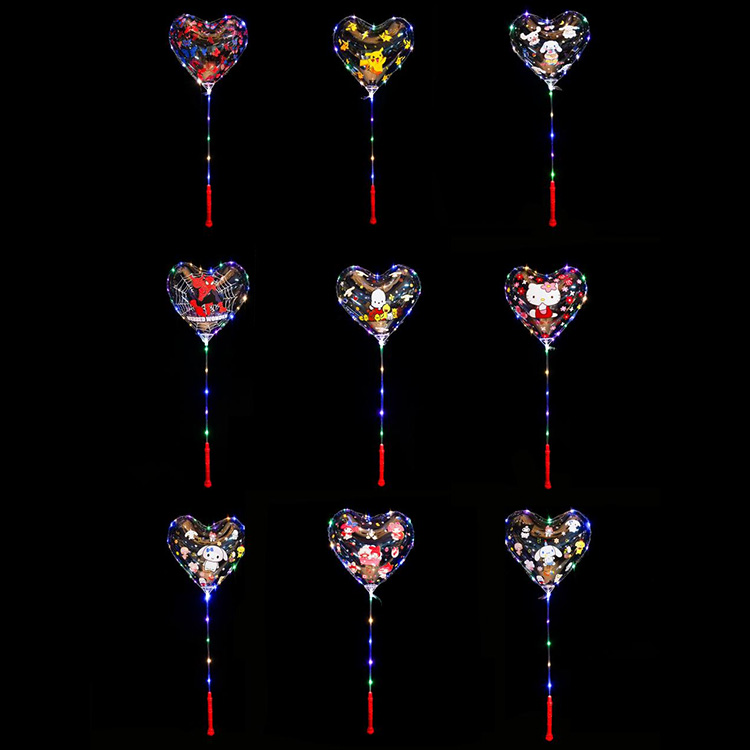 Hjerteformede boboballoner med tryk