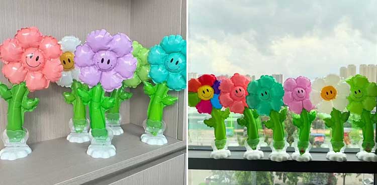 handheld sunflower foil balloon