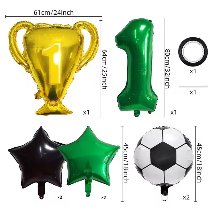 Green Digital Football Party Decor Set