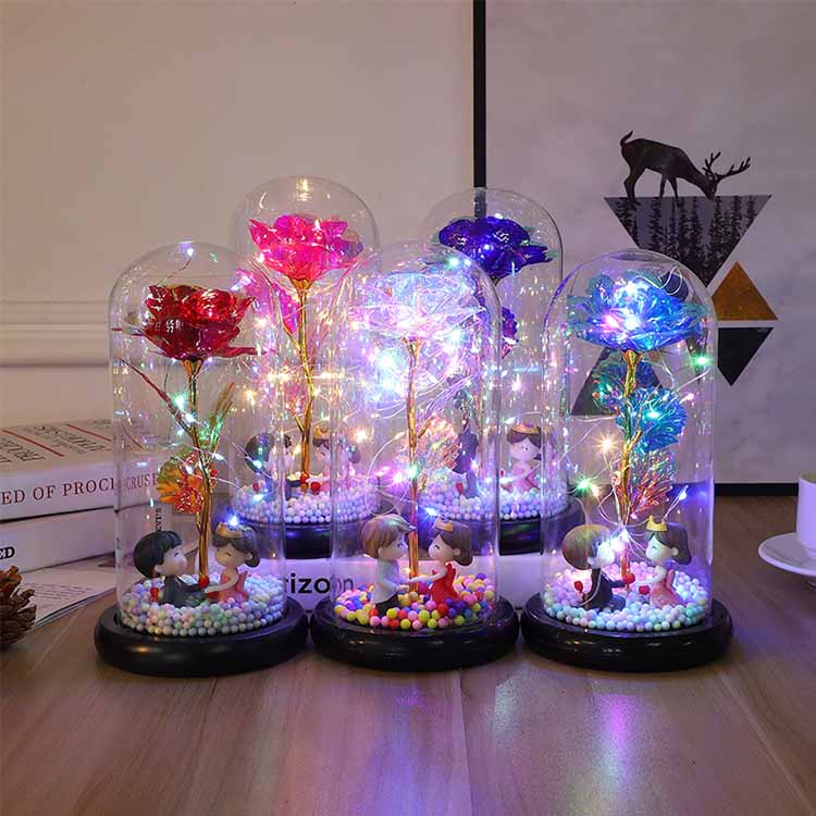LED 24K glasrose