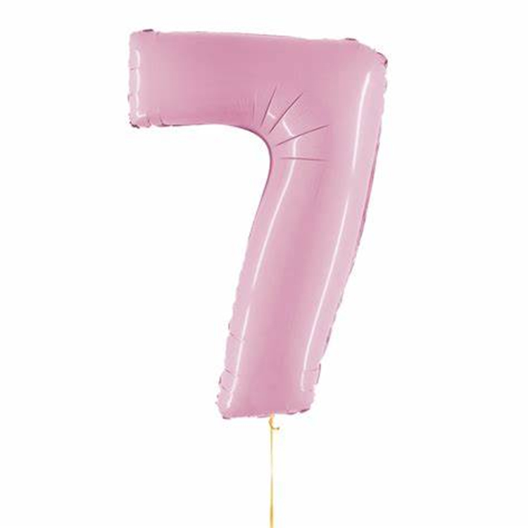 Pastel lyserøde tal balloner